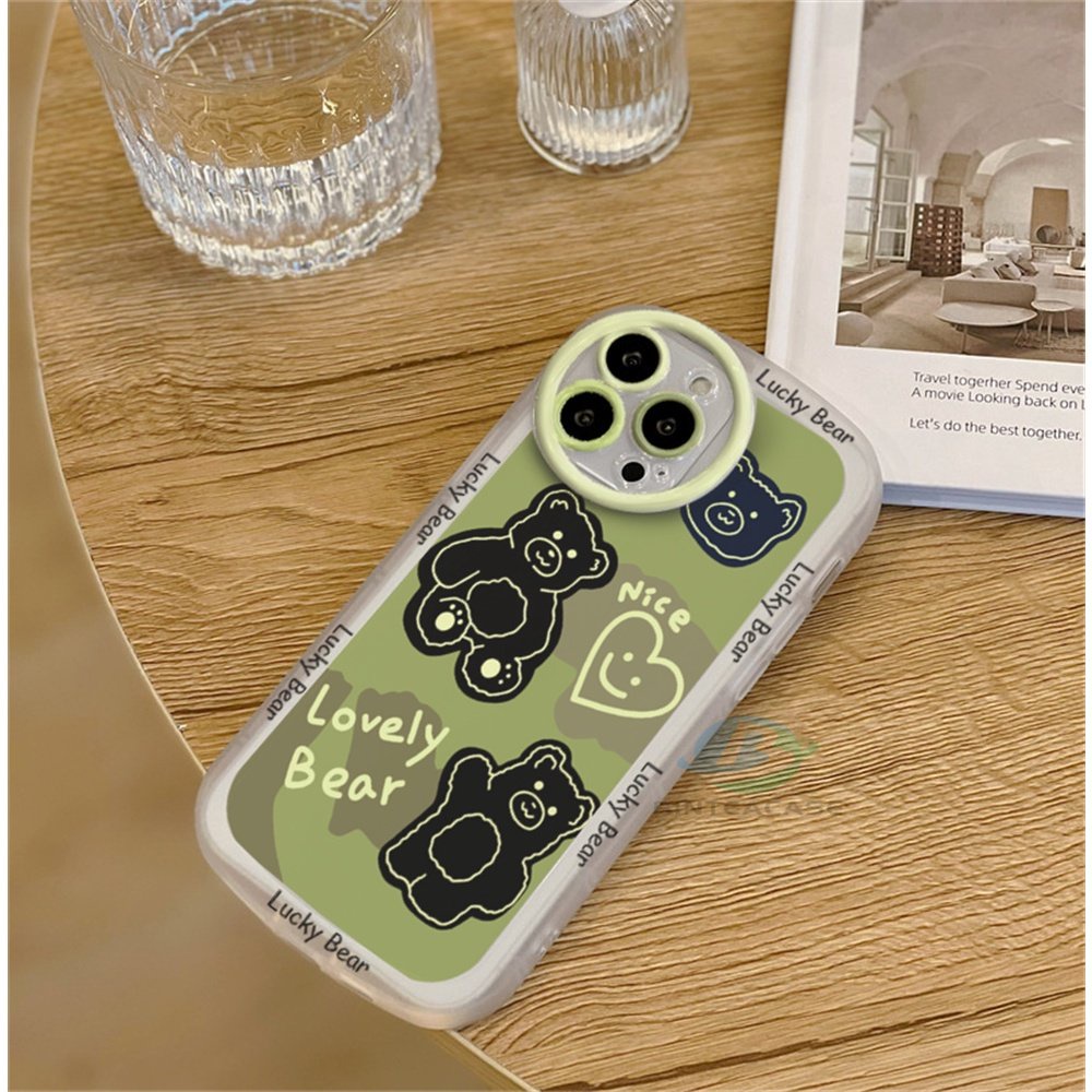 Soft Case Bahan TPU Desain Beruang Matcha Untuk OPPO A77S A57 2022 A15 A16 A16K A54 A53 A12 A5S A7 A3S A31 A52 A83 A92 A37 F9 A1K F1s