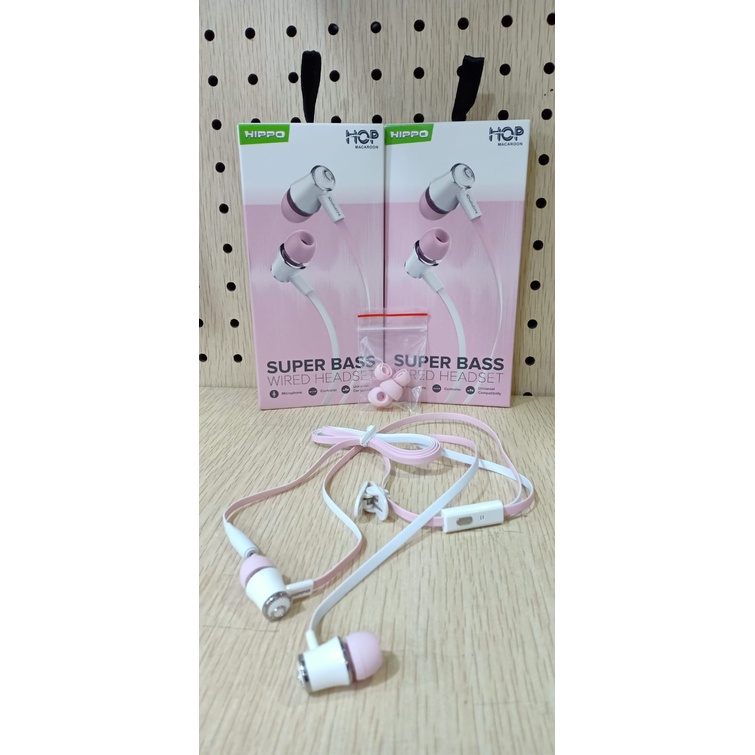 Headset HIPPO HOP Macaroon Handsfree Earphone BOX Isi 12 pcs