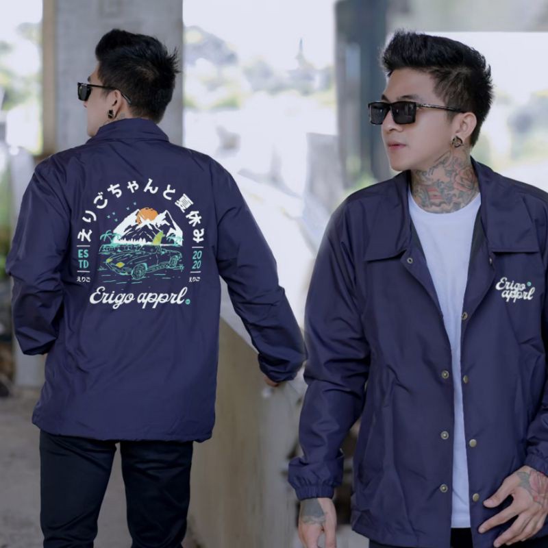Jual Promo - Erigo Coach Jacket Nippon Nonatsu Navy Blue    // Jaket Coach