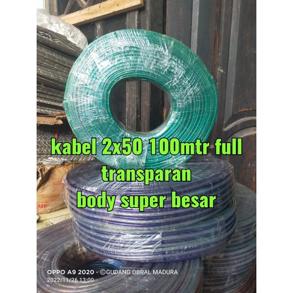 kabel transparan BODY JUMBO 2X50 100MTR