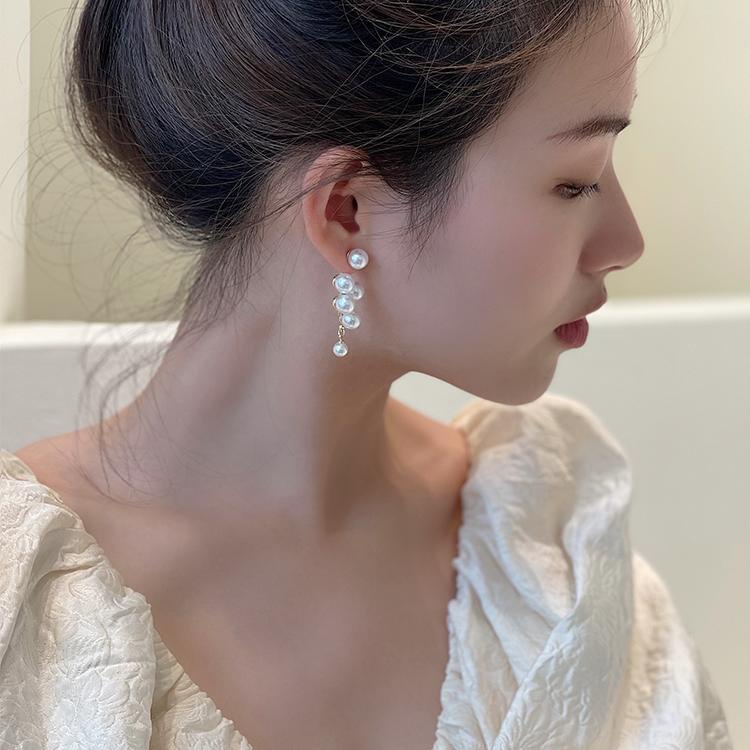 Anting Berpohon Mutiara Aksesoris Telinga Wanita Korea vintage Elegan