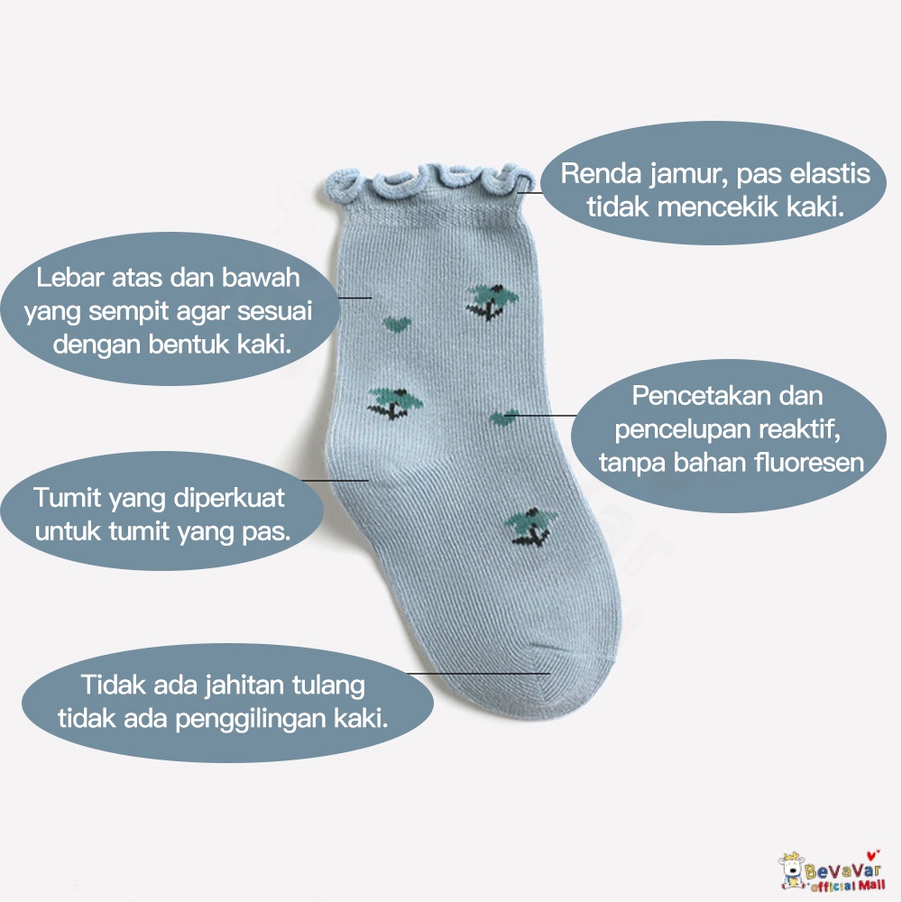 BEVAVAR Kaos Kaki Panjang Bayi Korea Baby Socks