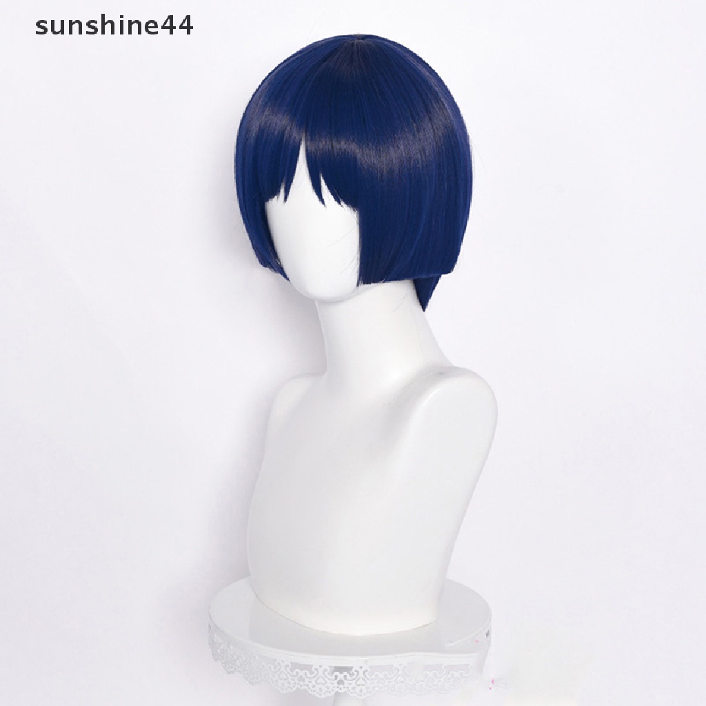 Sunshine Wig / Rambut Palsu Model Scaramouche Warna Biru Untuk Cosplay Halloween