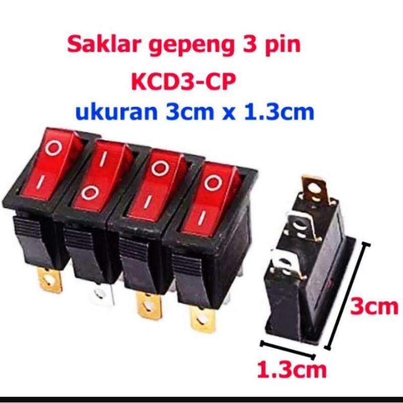 SAKLAR GEPENG SWITCH ON OF 3 KAKI