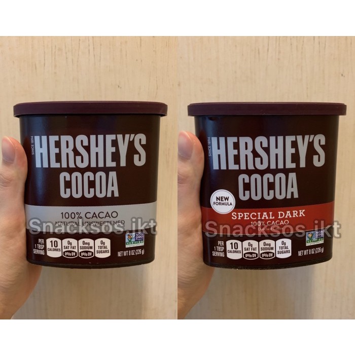 

NEW HERSHEY'S NATURAL UNSWEETENED COCOA / HERSHEY SPECIAL DARK COCOA - SPECIAL DARK