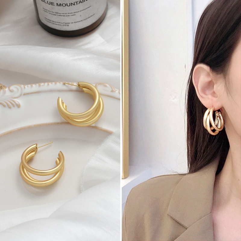 Fancyqube Anting Stud Geometris Irregular Untuk Wanita