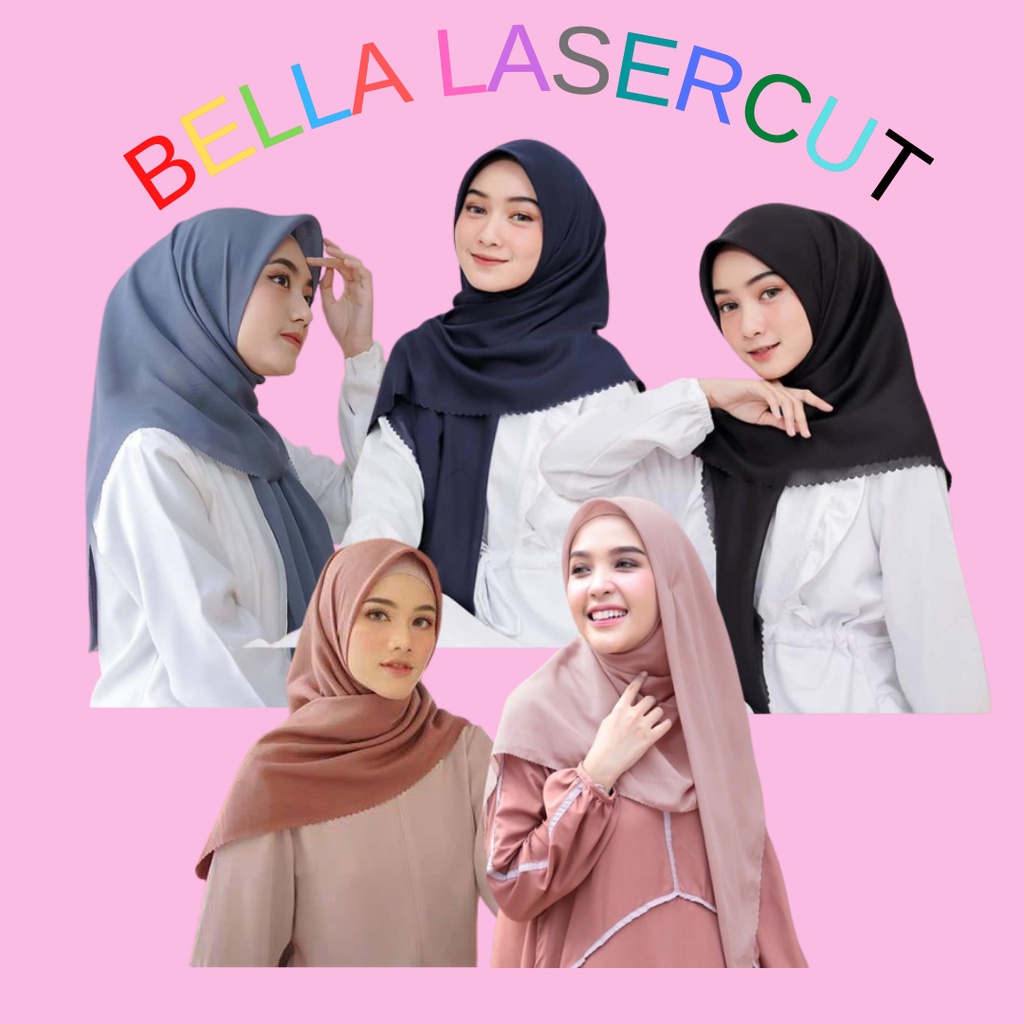 TURUN HARGA !! HIJAB BELLA LASERCUT / KERUDUNG BELLA LASERCUT / JILBAB KEKINIAN DAN TERHITS