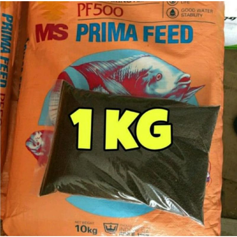 Pelet Pakan ikan PF 500, 1 kg, repacking, Cupang Guppy Benih Lele Nila Gurame A