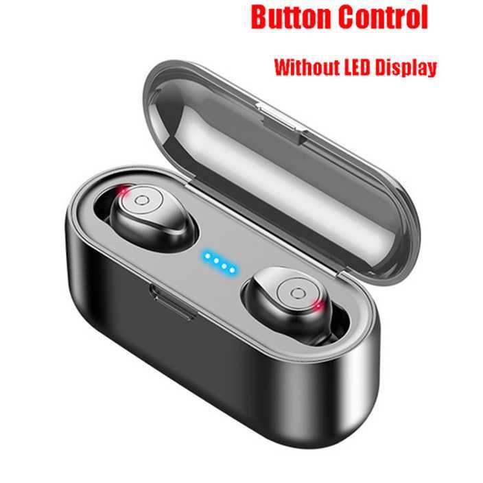 TWS EARPHONE BLUETOOTH HEADSET WIRELESS TWS F9 5.0 POWERBANK DOCK 1200mAh