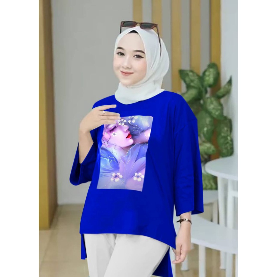 KIYOREN TUNIK JUMBO XXL WANITA MUSLIM DEWASA TUNIK LENGAN 7/8