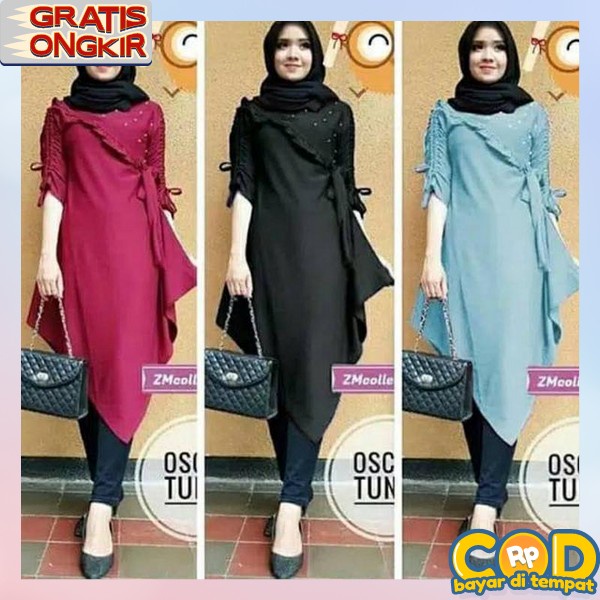 Baju Tunik Cewek Cantik Bj Tunika Dress Model Terbaru Baj Tuniq Kerja Kantor Bju Thunik Kuliah Pergu