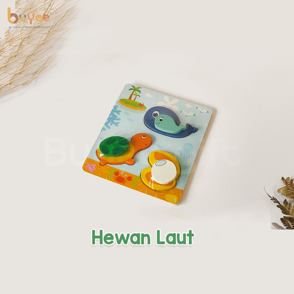 Puzzle Kayu Knob 3D Edukasi Anak | Mainan Jigsaw Puzzle Interaktif