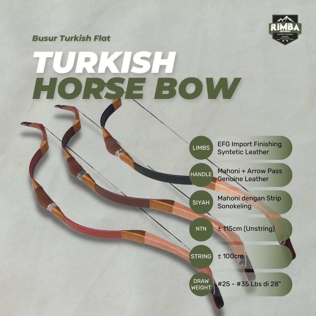 Busur Horsebow Turkish /  Turkish Traditional Horsebow / Busur Panah Tradisional / Busur Panah Flat 