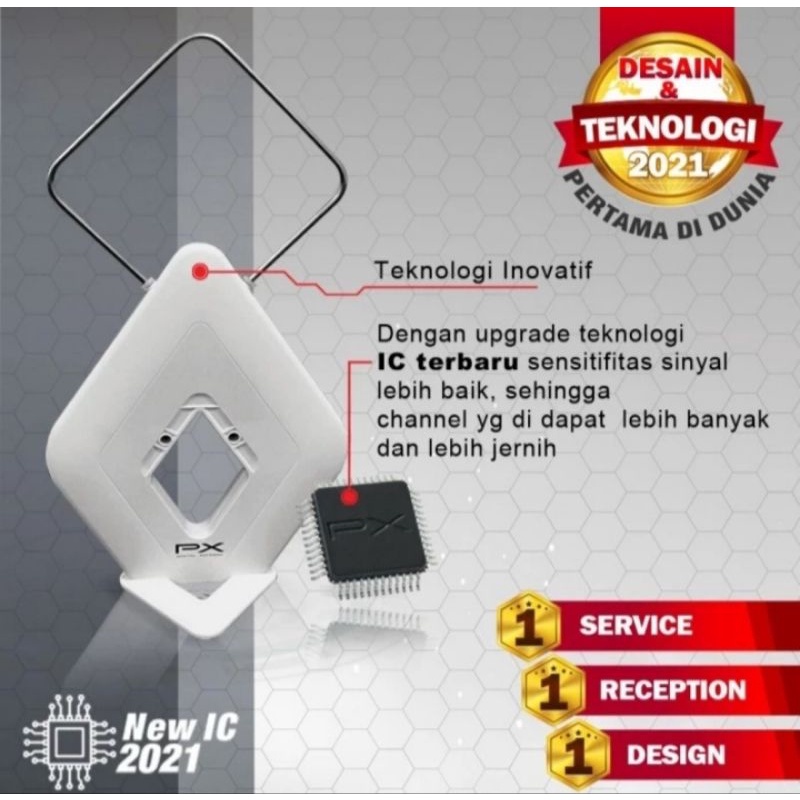 Antena TV Digital Analog Indorr Outdoor Booster+ Kabel 12M PX HDA+2000