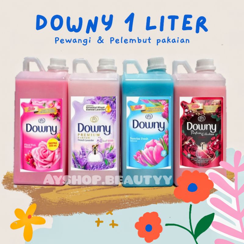 Premium (Mount) (Original 100%) Downy Pewangi dan Pelembut Pakaian 1 Liter / Downy Literan Downy