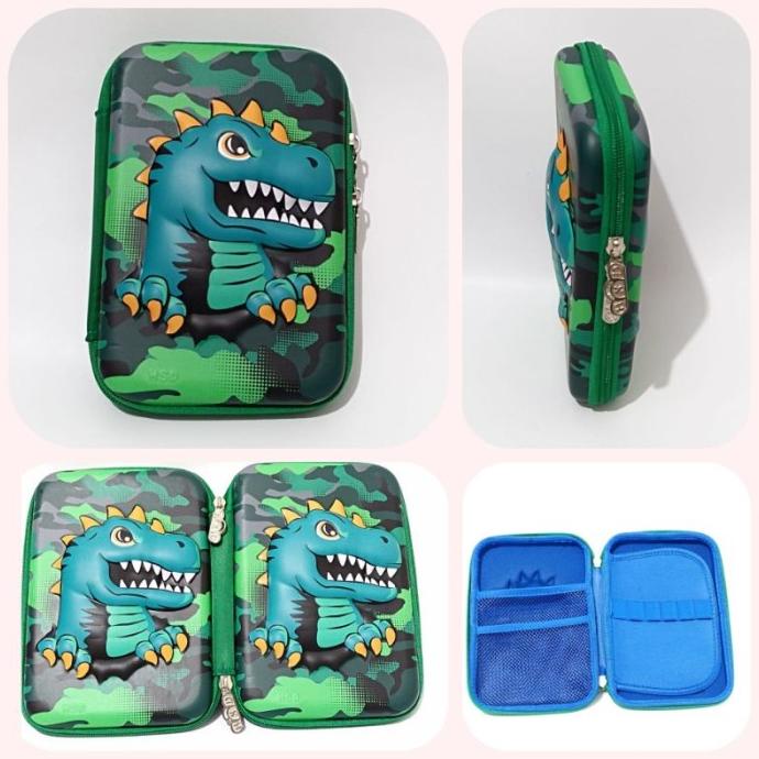 

kotak tempat pensil dinosaurus anak import Motif timbul kartun dino