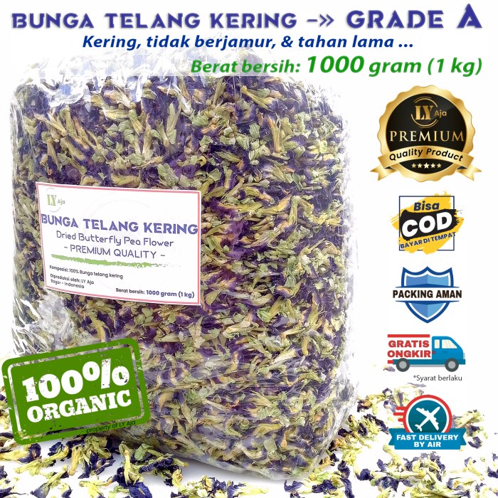 

BUNGA TELANG TELENG KERING LY AJA 1 KG TEH BIRU BLUE TEA 1KG