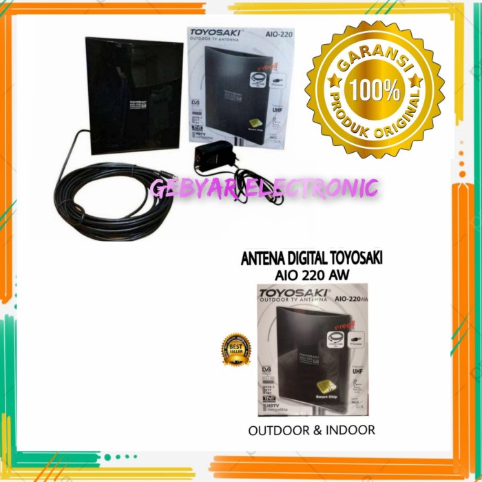 ANTENA TV DIGITAL Antena TOYOSAKI AIO - 220 / Antena TV DIGITAL Outdoor Indoor TOYOSAKI stb otomatis