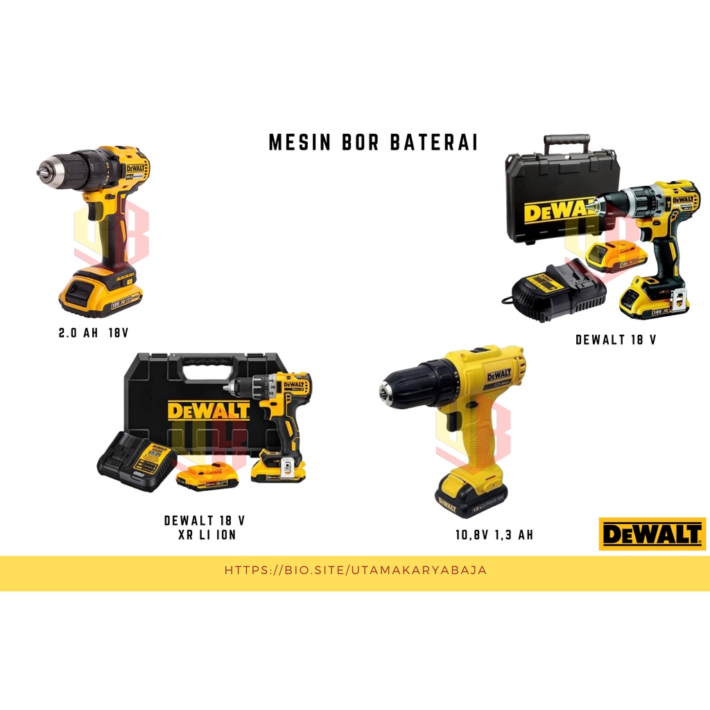 MESIN BOR BATERAI | DEWALT ORIGINAL