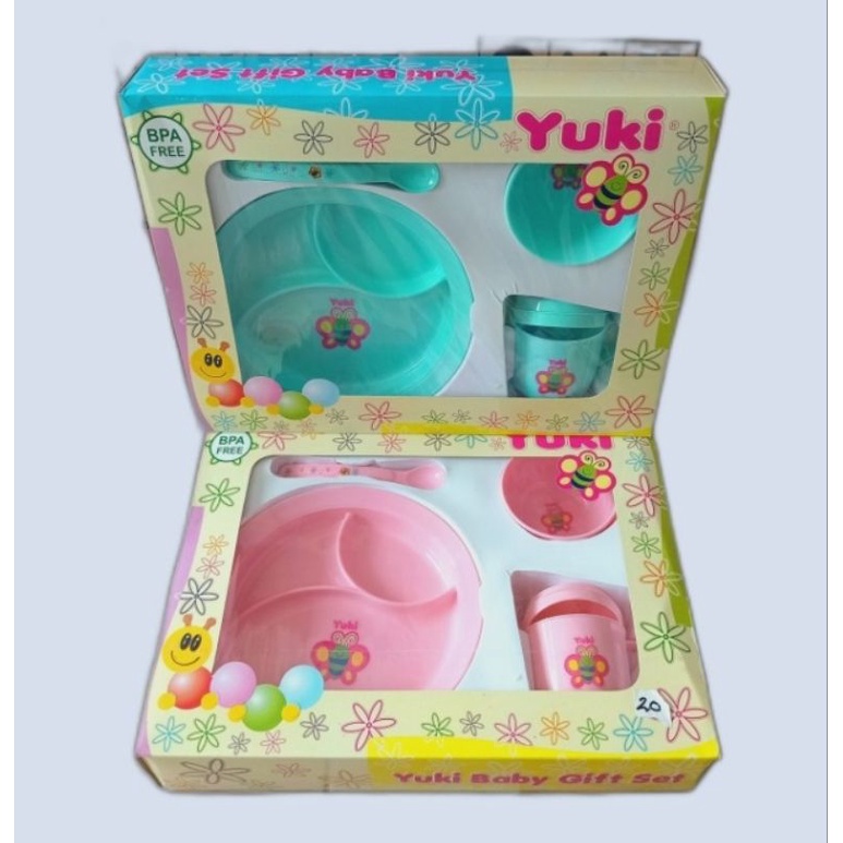 YUKI Baby Gift Set Piring + Mangkok + Gelas + Sendok Garpu