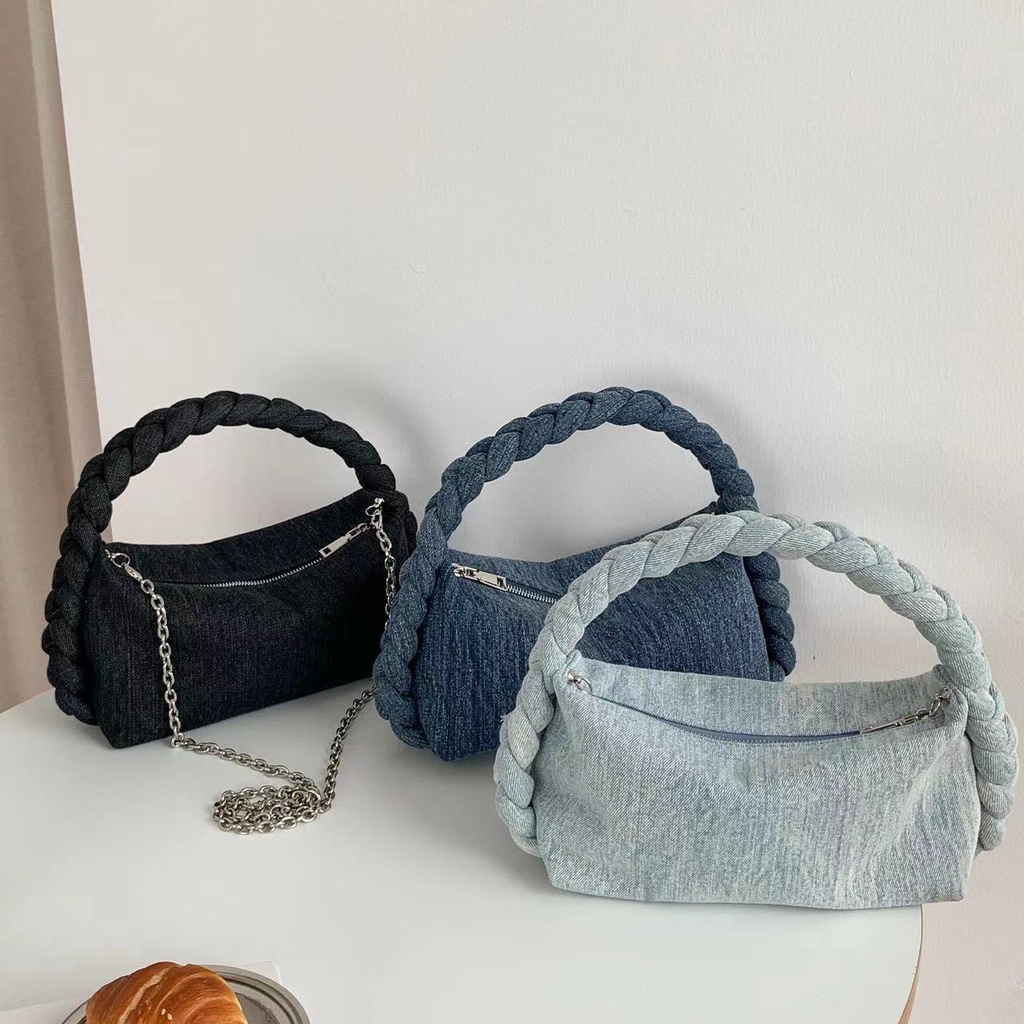 Sundays Attire - LOID Braided Denim Shoulder Bag / Sling Bag/ Tas Wanita