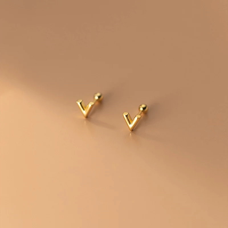 Anting titanium mini v polos gold