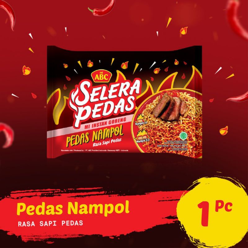 

Mie Mi ABC Selera Pedas Nampol 80gr