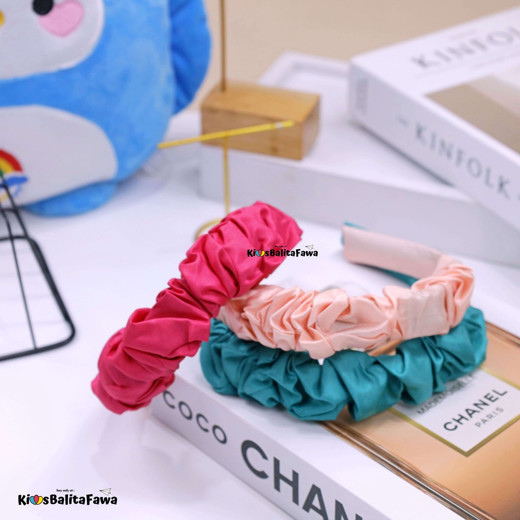 [POLOS] Bando Scrunchie / Bando Kerut Headband Korean Style Murah Polos Wanita Babycinnamon