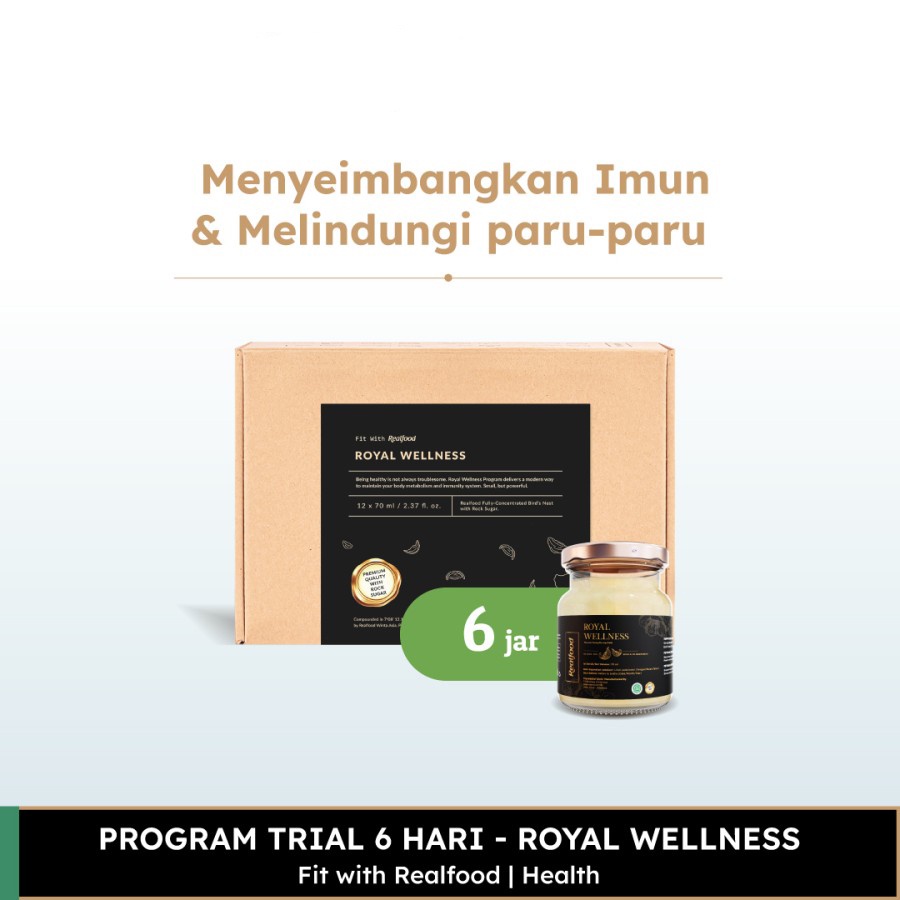 

Fit With Realfood Trial Pack Royal Wellness Minuman Kesehatan Sarang Burung Walet Asli Premium