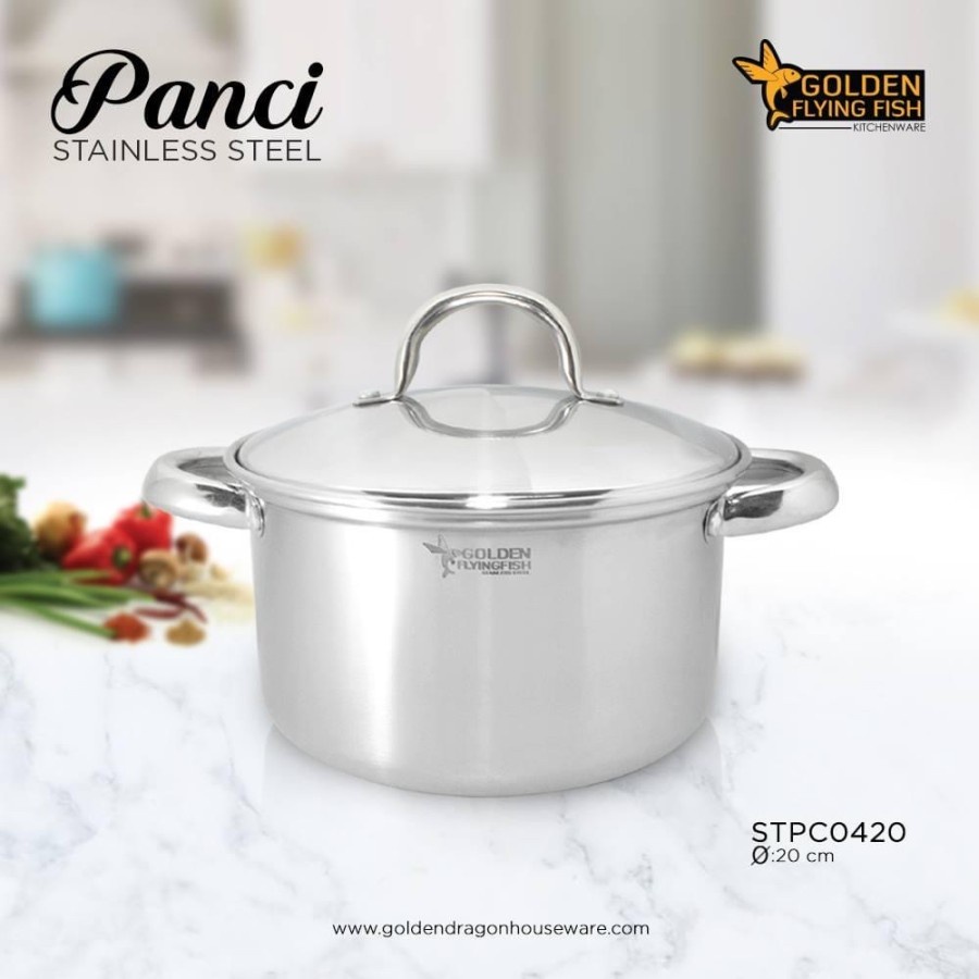 Jual Panci Stainless Steel Tutup Golden Flying Fish Premium Food