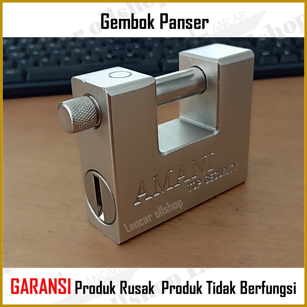 Gembok Panser 84mm Gembok Gudang Anti Maling / Gembok Pagar Putih Besar Anti Rust Anti Maling Anti Cut