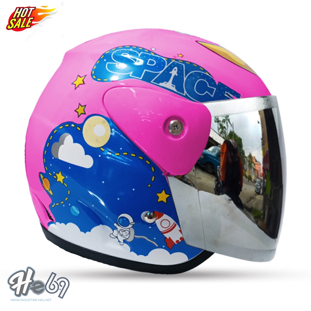 Helm Half Face Wanita Dewasa SPACE Seperti Helm GM Original COD