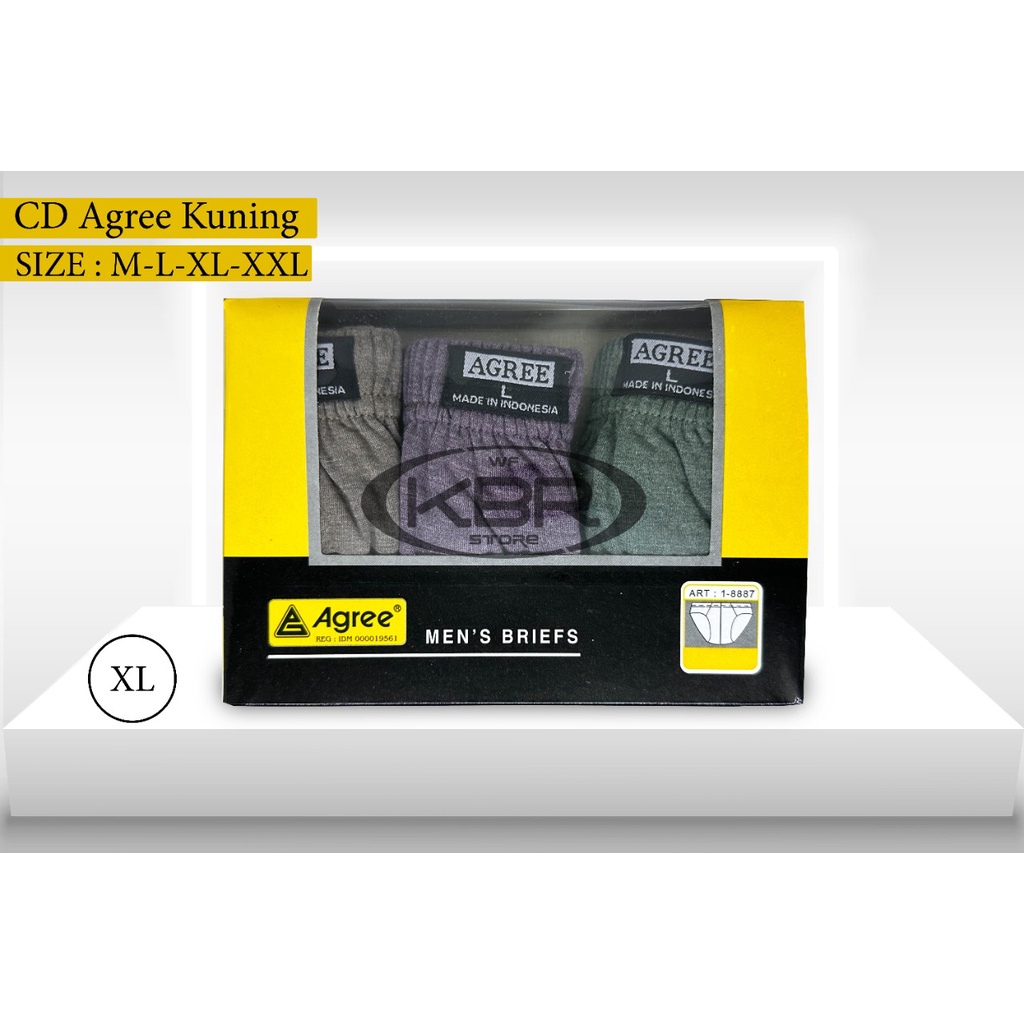 [ 3pc ] CD AGREE 2-8886 kuning| CD Celana Dalam Pria Dewasa [III N3/Q3] Karet Kerut celana dalam pria / wf store