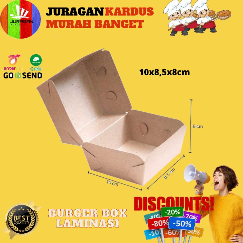 

BOX DUS KOTAK HAMPERS BURGER ROTI KUE SNACK