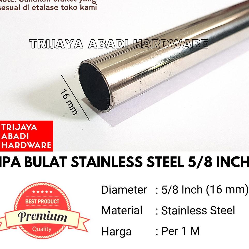 Viral Pipa Bulat Stainless Steel 5/8 Inch (15 mm)