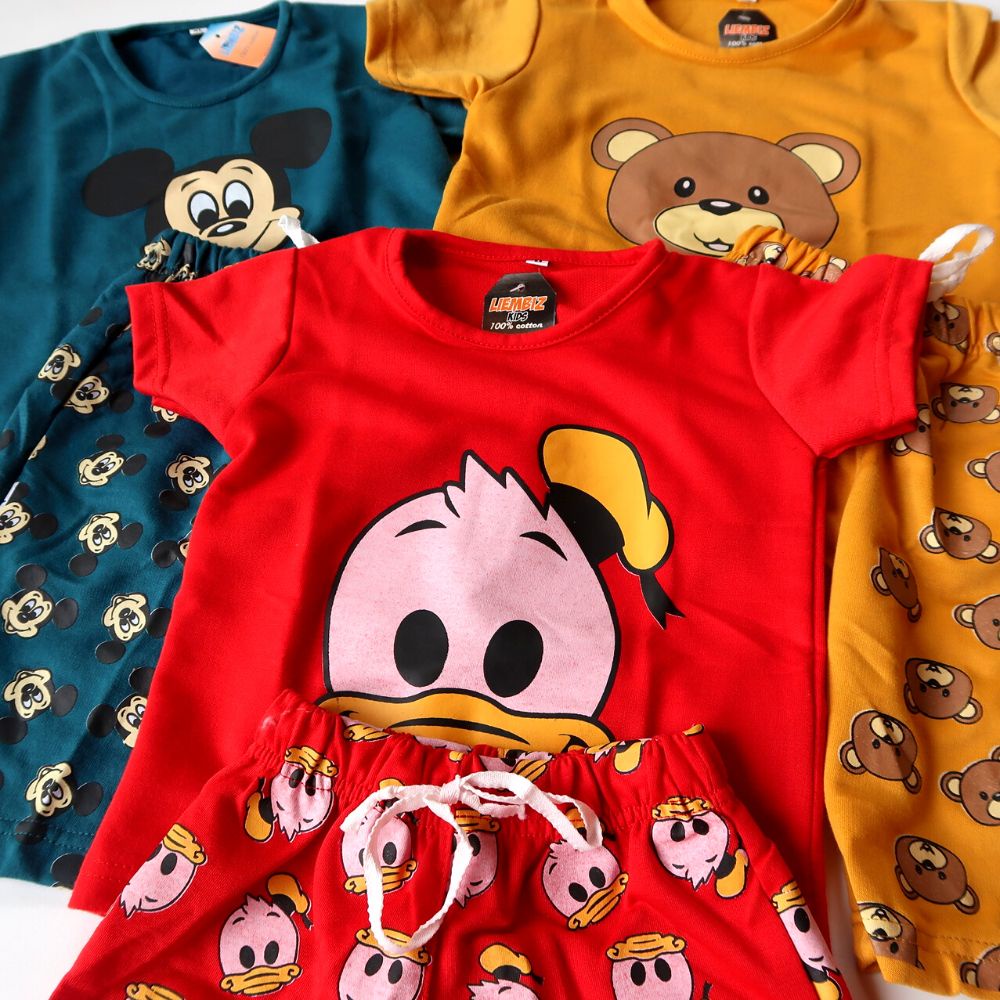 Setelan Pendek Anak Cute Animal 3-5 Tahun Laurakidshop