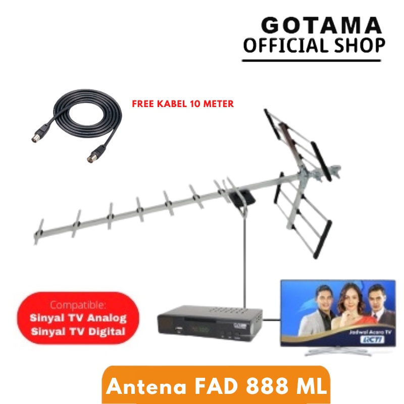 Antena TV Outdoor UHF Analog Digitals Supprot STB Tv FAD 888ML