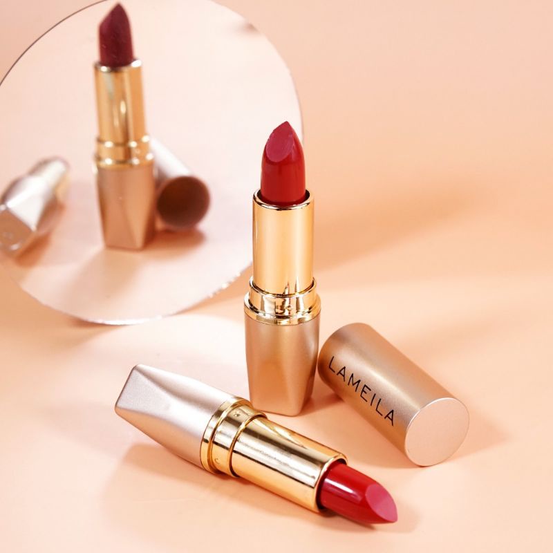Beauty Jaya - Lameila 2003 Lipstick Matte Lipstick Gold Stick Roll Waterproof 8 Warna