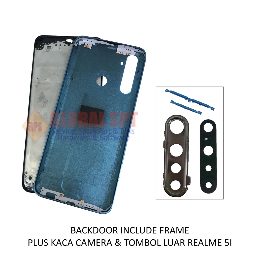 BACKDOOR REALME 5i INCLUDE FRAME / BACK COVER / TUTUP BELAKANG