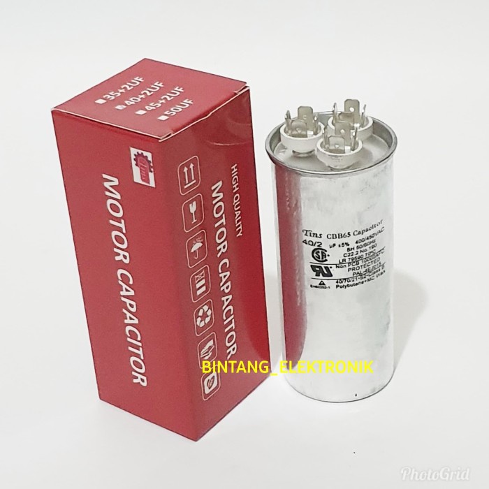 KAPASITOR AC 40UF + 2UF CAPASITOR AC DOUBLE 40+2 UF KAPASITOR 40/2