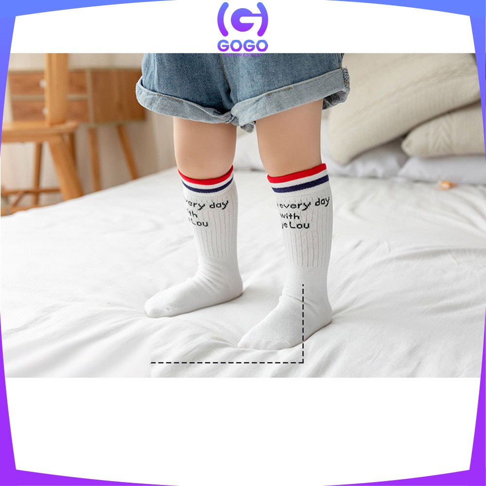 GOGO-P209 Kaos Kaki Panjang Bayi Motif Garis / Kaus Kaki Anak Perempuan dan Laki Laki / Baby Long Tube Socks Kids