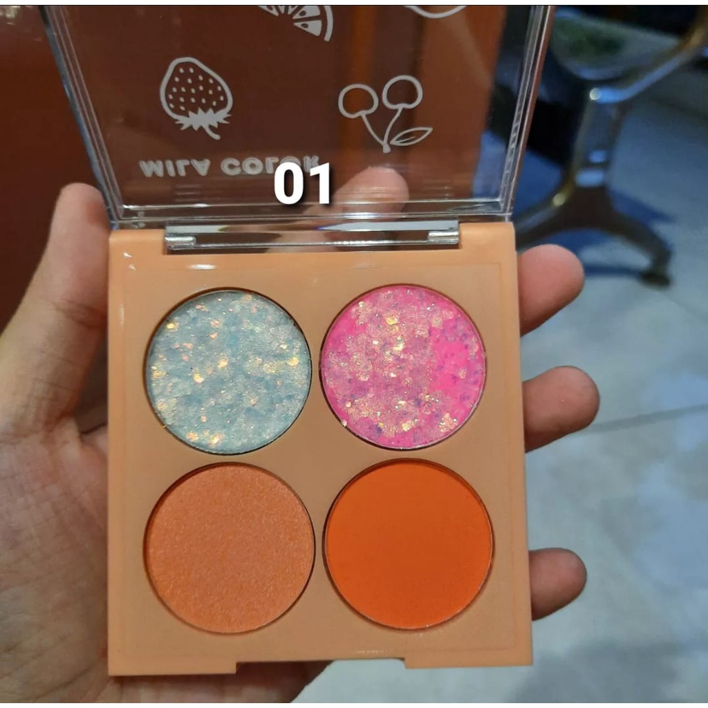 Eyeshadow Glitter Mila Color Palette 4 Warna / Make Up Set