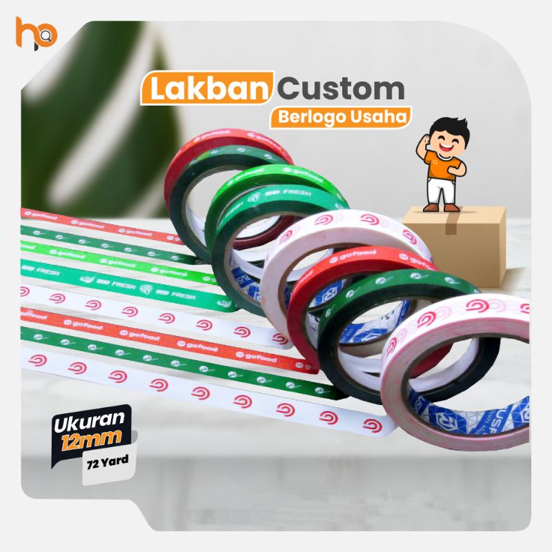 

Lakban Custom 12mm x 72yard Min 5500roll