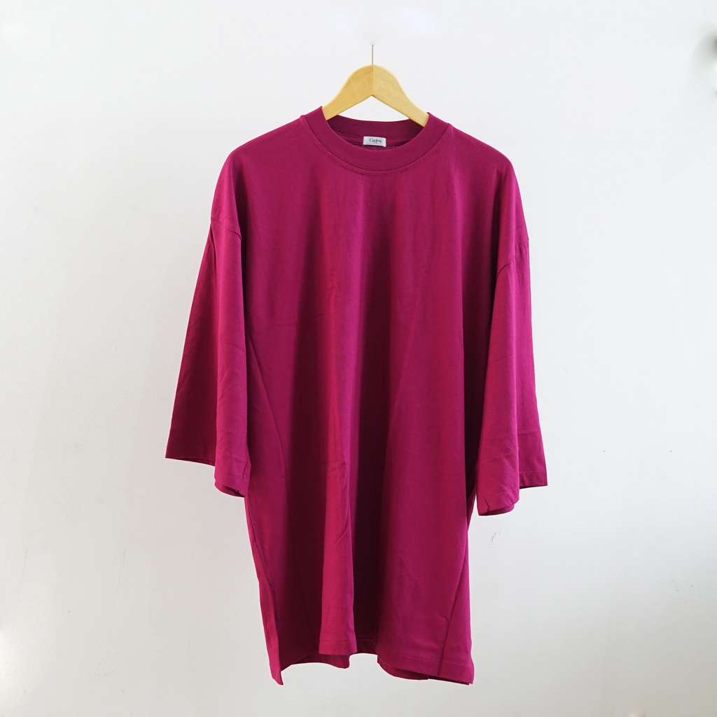 Kaos Oversize T shirt Wanita Basic Magenta