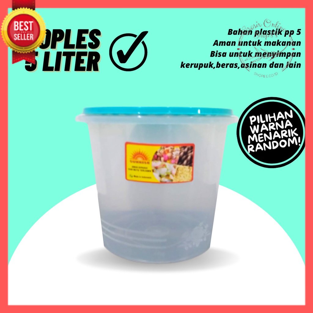 GOS -B215- Toples 5liter / Toples Penyimpanan Makanan / Toples Kue / Toples Plastik 5 liter