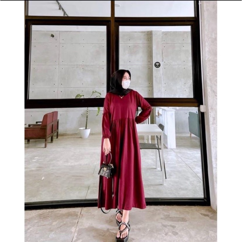 MIDI DRESS CRINGKLE / SISA DRESS / GAMIS WANITA TERBARU 2022