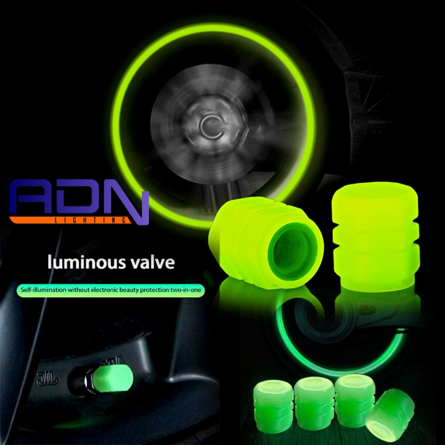 ADN.in VALVE CAPS TUTUP PENTIL BAN MOBIL MOTOR GLOW IN THE DARK LUMINOUS 1 PC