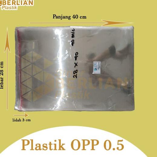 

28 x 40 cm Plastik OPP TEBAL Double Seal (100 lbr) (lem/seal)