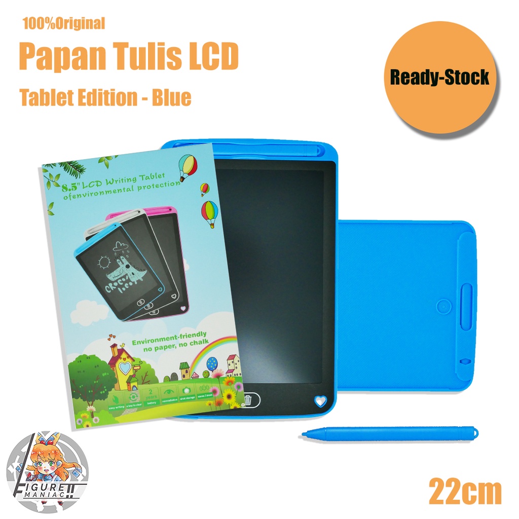 Papan Tulis LCD - Colorful 22 CM LCD Writing Tablet Mainan Anak Tulis Hapus Board Digital Pad Edukasi Pen Gambar5 Warna Premium Import edition