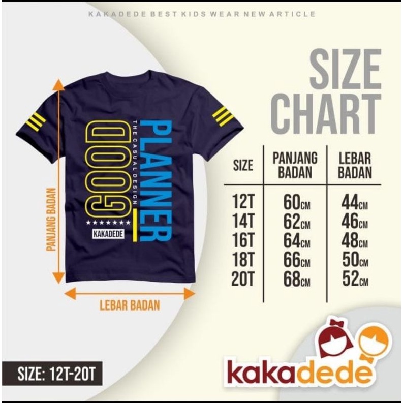 kaos Anak Remaja  kakadede Laki laki  Remaja Tanggung premium 9 10 11 12 14 16 18Tahun